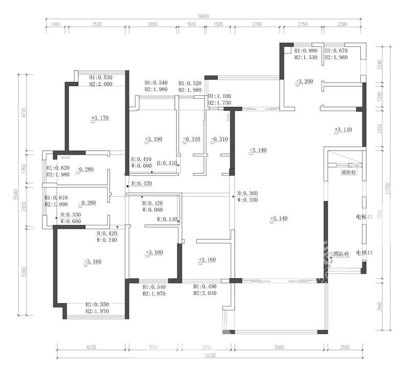 東莞魯班裝飾設(shè)計案例戶型圖